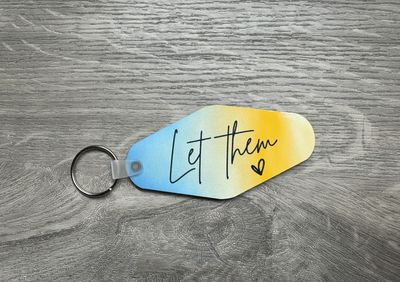 Let Them Keychain - Blue &amp; Yellow