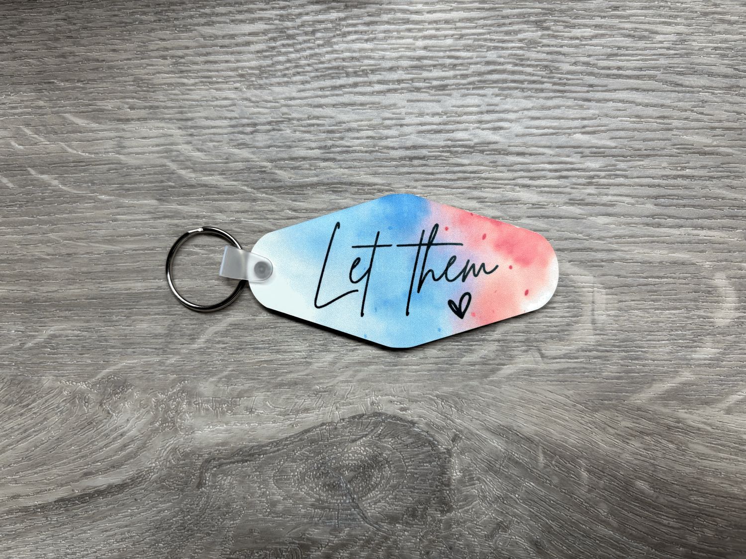 Let Them Keychain - Blue &amp; Pink