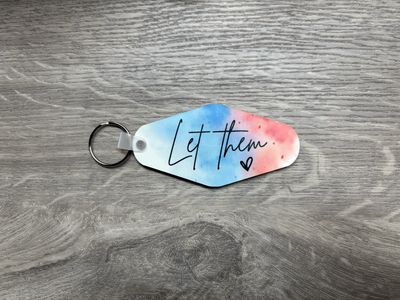 Let Them Keychain - Blue &amp; Pink