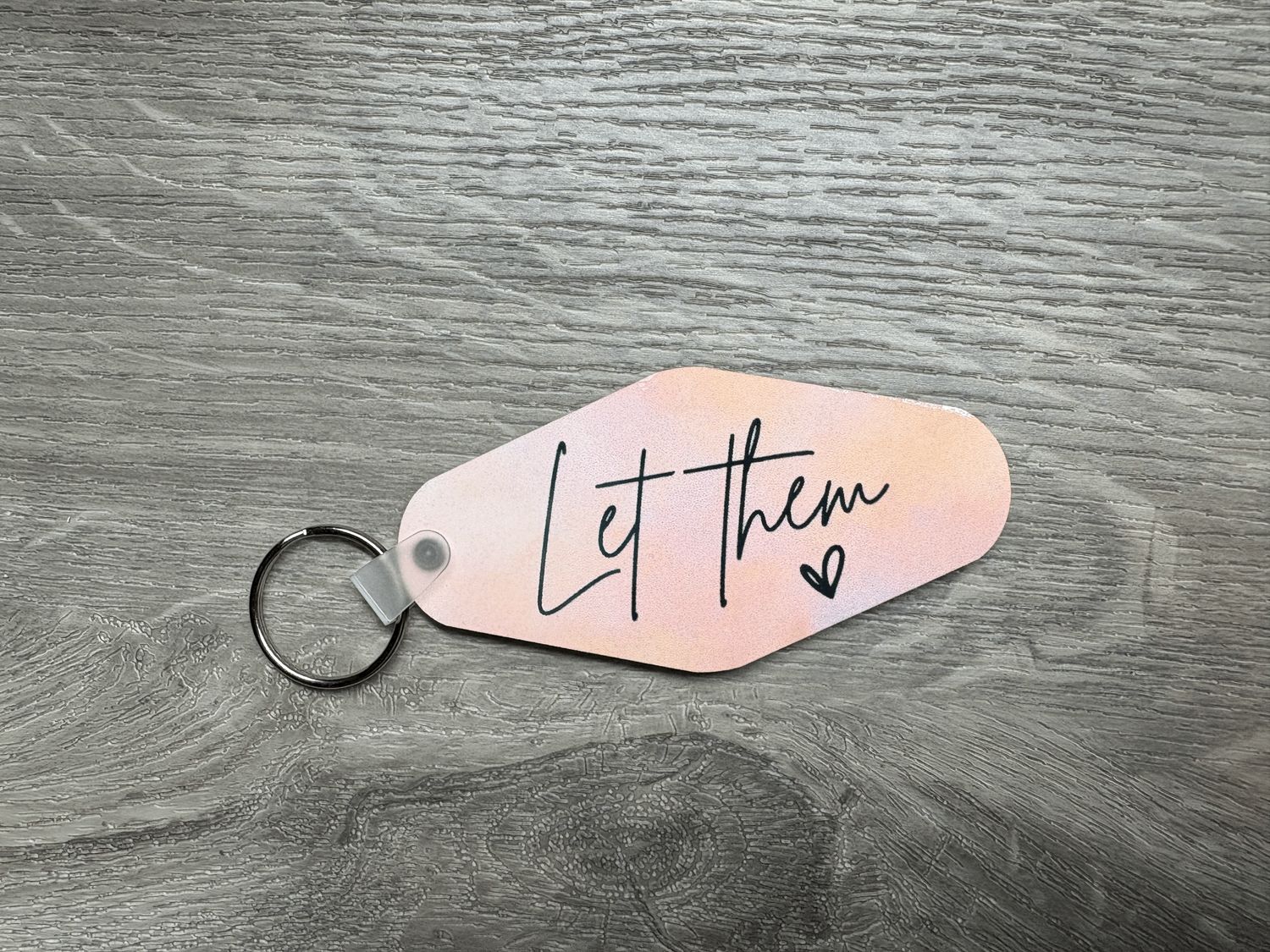 Let Them Keychain - Pink Pastel