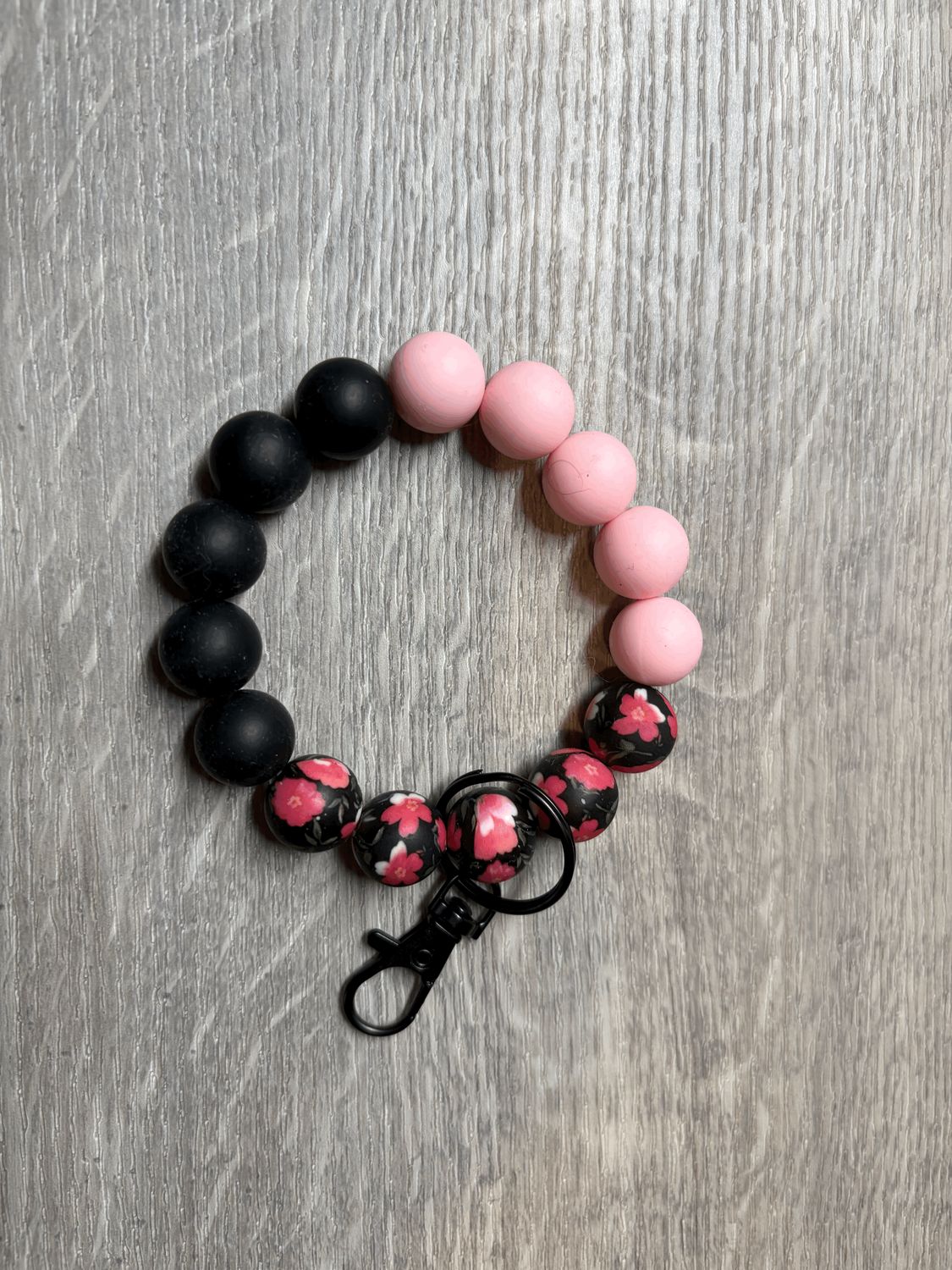 Black &amp; Pink Wristlet Keychain