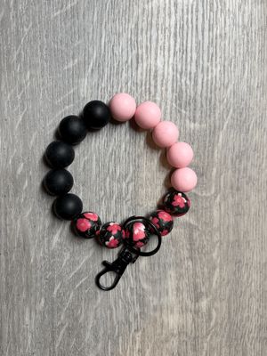 Black &amp; Pink Wristlet Keychain