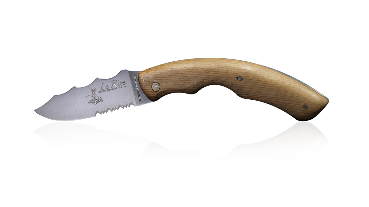 Couteau Le Rize en Arolle bois fossile