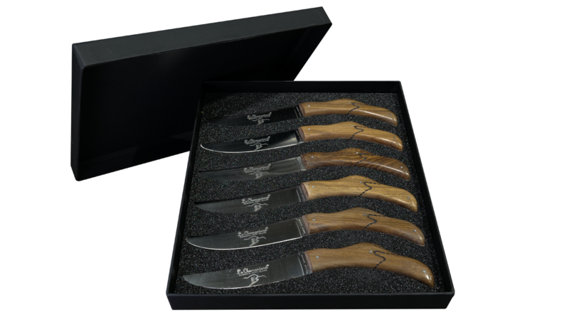 Coffret de 6 couteaux de table Le Chamoniard en Noyer