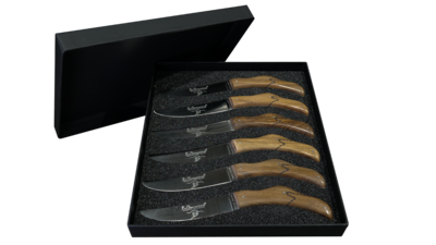 Coffret de 6 couteaux de table Le Chamoniard en Noyer