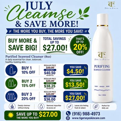 July Only - Save up to $27 (20% OFF) on our Purifying Seaweed Cleanser
