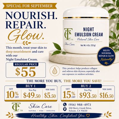 Night Emulsion Cream Sale! This September Only!