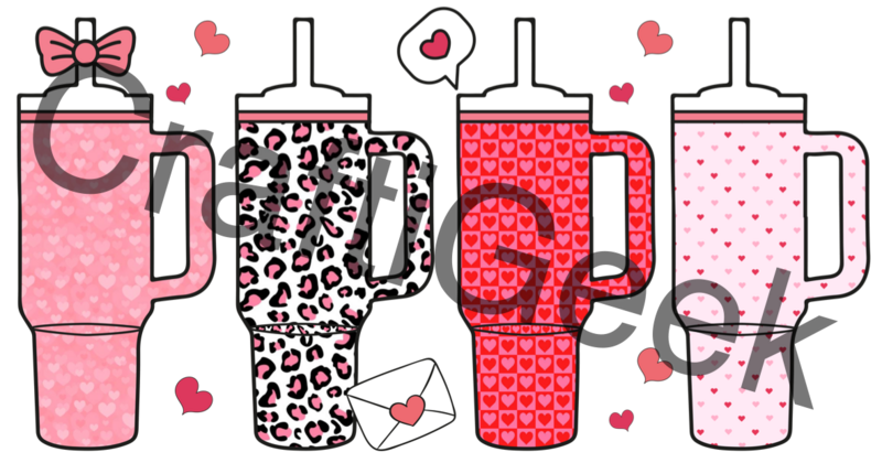 Valentine Cups DTF Print