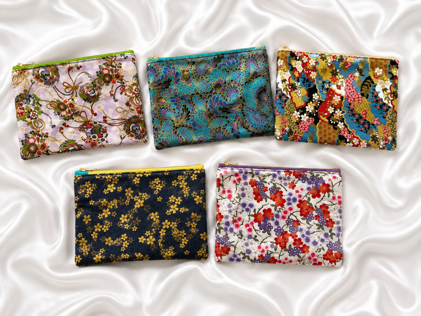 Handmade Satin-Lined Zipper Pouch