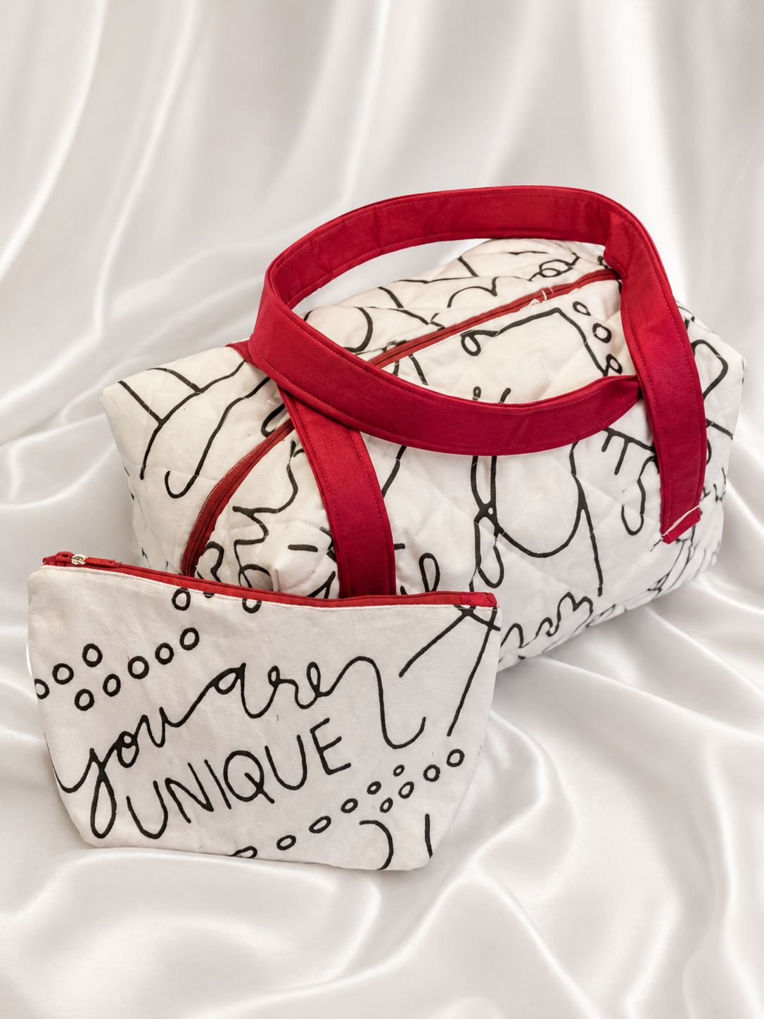 Boxy Weekender Bag &amp; Matching Pouch Set