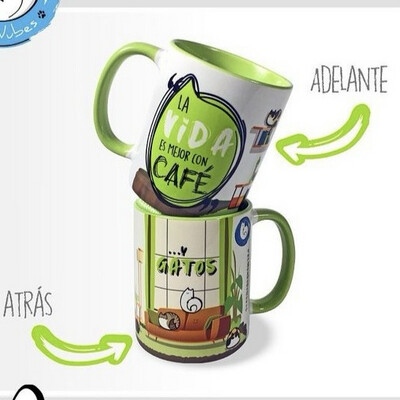 Taza “Café y Gatos”