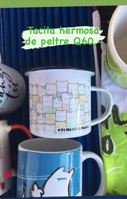Taza de peltre diseño “Gatiterío”