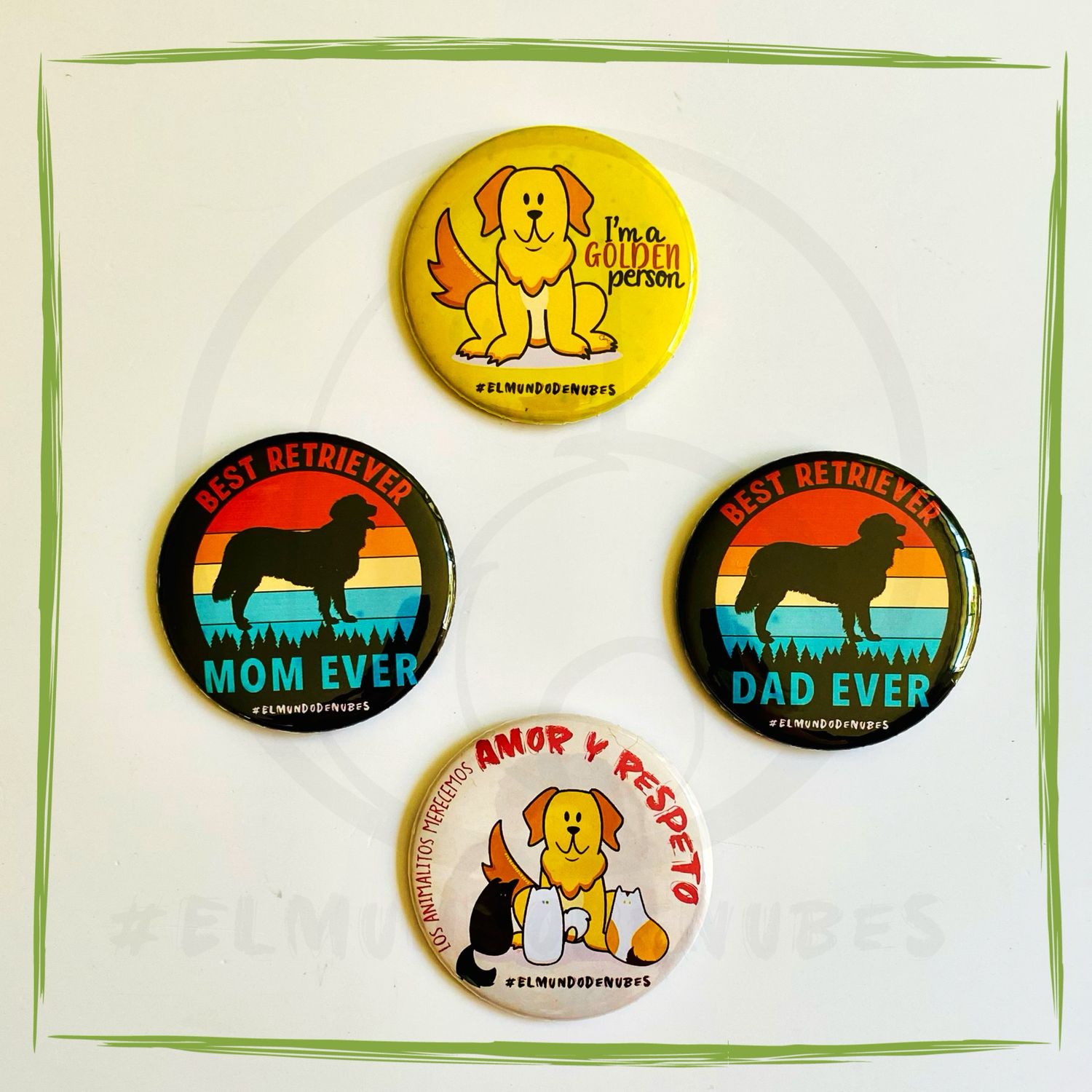 Botones Diseños GOLDEN RETRIEVER
