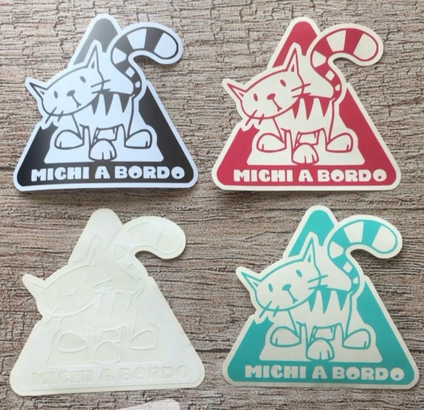 Stickers para carro “Michi a bordo”