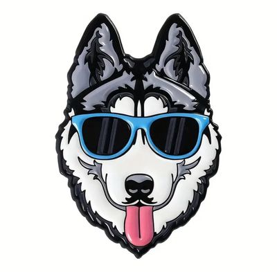 Pin “Husky con lentes”