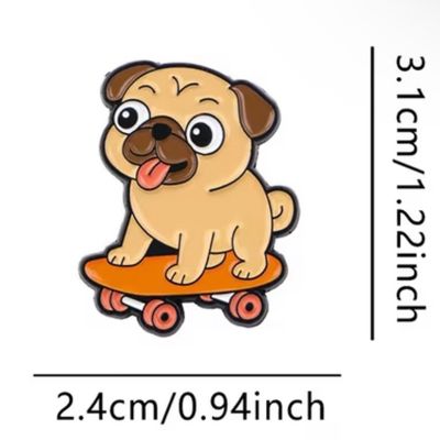 Pin “Pug en patineta”