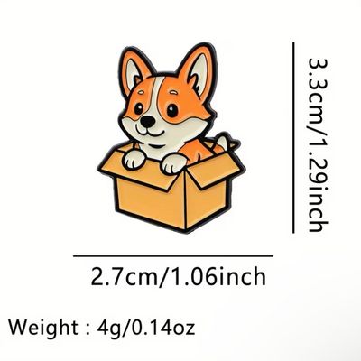 Pin “Corgi en cajita”