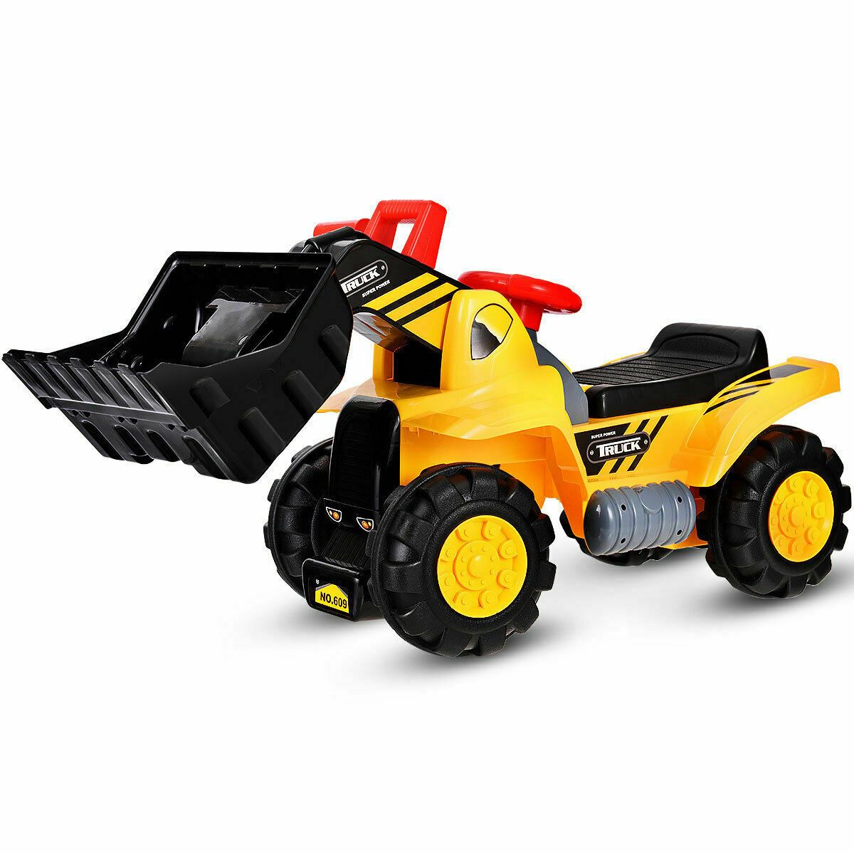 6V Electric Kids Ride On Bulldozer Pretend Play Truck Toy with Adjustable Bucket - Color: Yellow