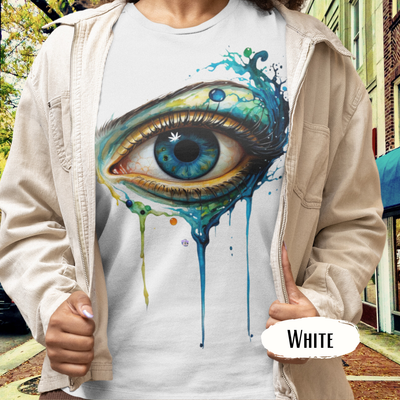 Watercolor Eye Graphic Tee, Boho Graphic Eye Shirt, weirdcore Watercolor T-shirt, Gift for Her, Eyeball Tshirt, Pretty Colorful Shirt, Unisex Tee