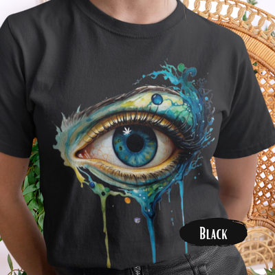 Watercolor Eye Graphic Tee, Boho Graphic Eye Shirt, weirdcore Watercolor T-shirt, Gift for Her, Eyeball Tshirt, Pretty Colorful Shirt, Unisex Tee
