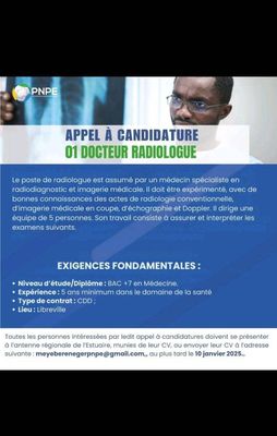 OFFRE  PNPE , 1 DOCTEUR Radiologue