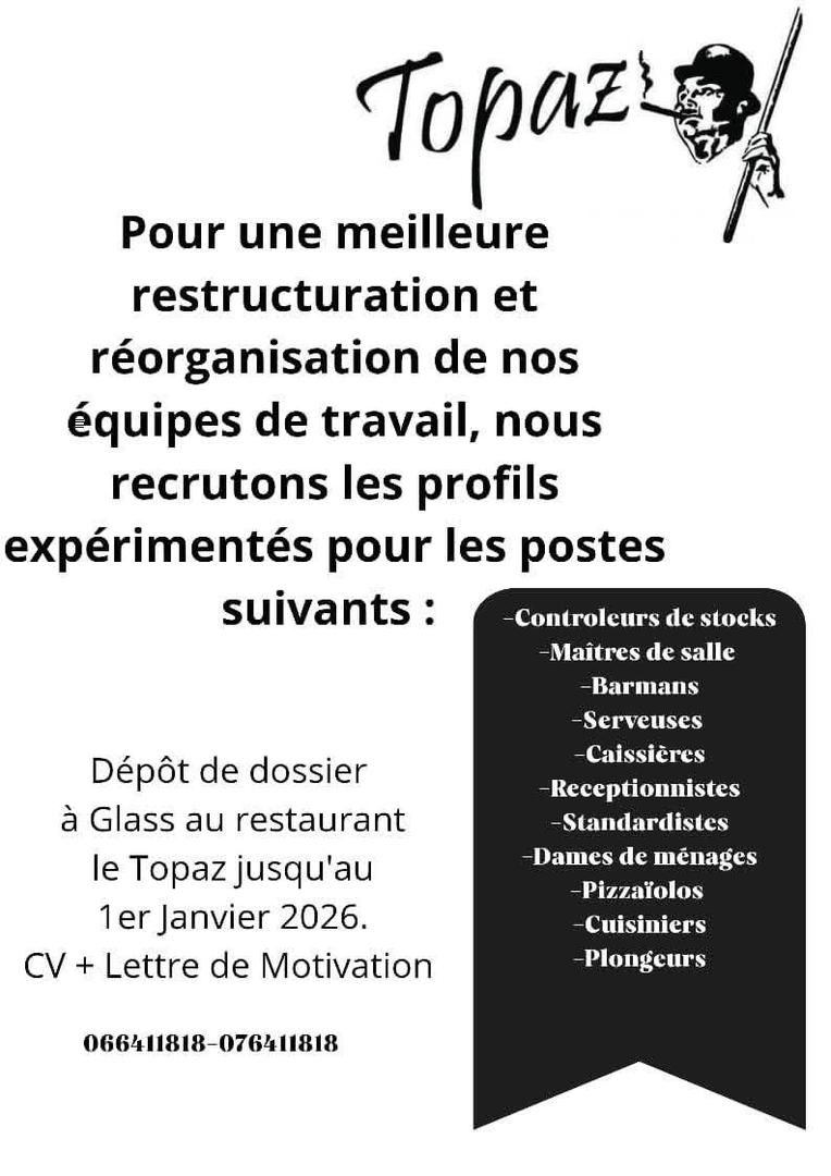 OFFRE , CONTROLEUR DE STOCKS ...etc