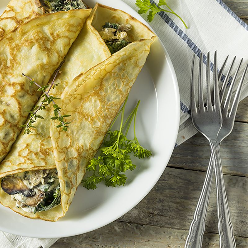 Crêpes forestières aux champignons