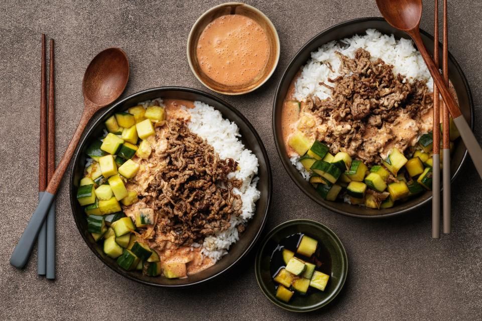 Bowl de riz avec viande hachée