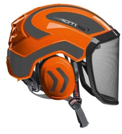 Pfanner Protos Arborist Helmet, Orange w/Grey