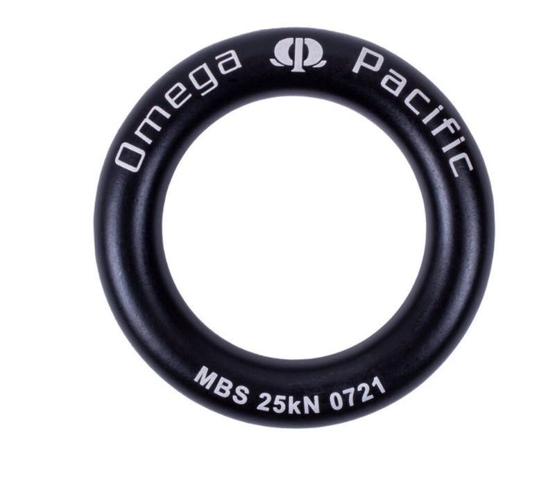 Omega Pacific Large Aluminum Rappel Ring Black