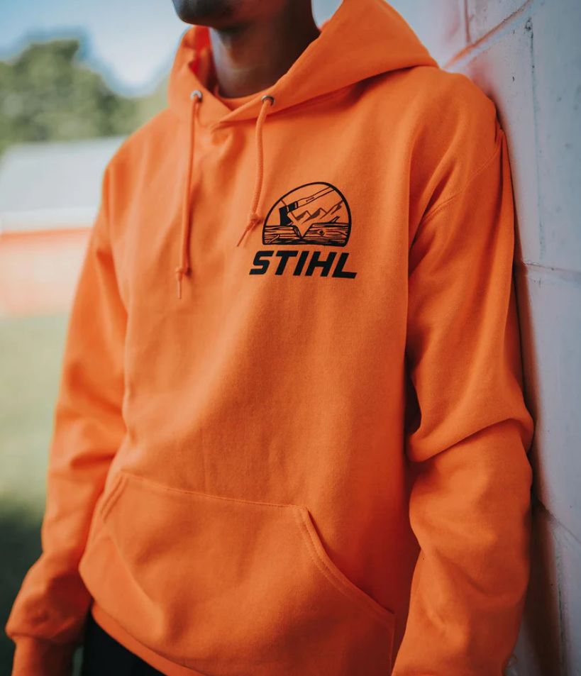 Stihl ALM Hoodie Sweatshirt- Orange, Size: Small