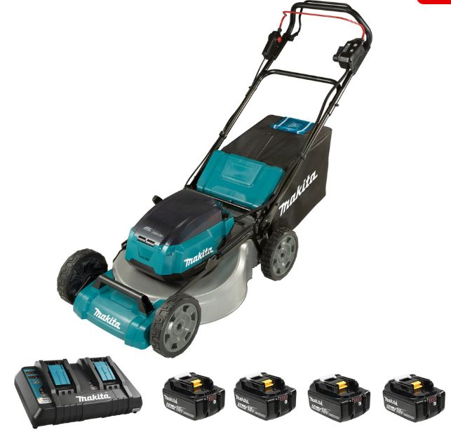 Makita 36V(18Vx2)  Brushless 21&quot; Self Propelled Lawn Mower, 5.0Ah x4Kit