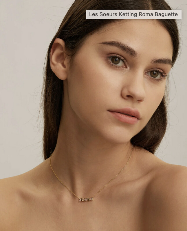 Roma ketting multi gold baguette