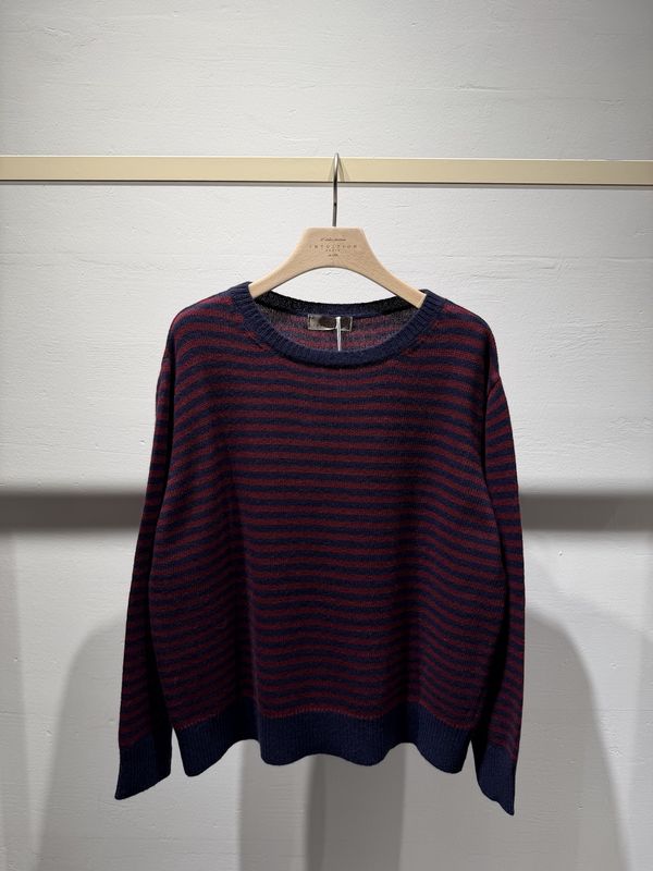 pull blauw bordeaux streepje