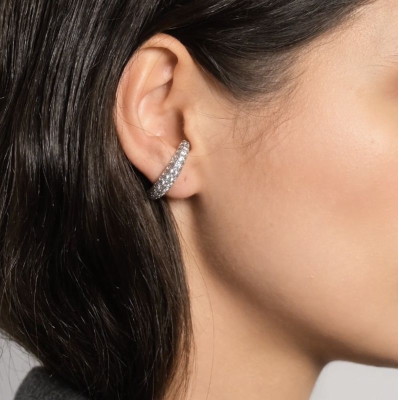 Vif diamond earstud silver