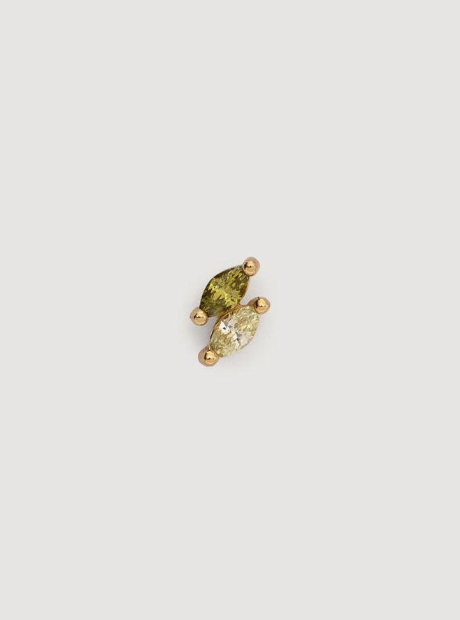 Jolie marquise earring gold, Kleur: Olivine