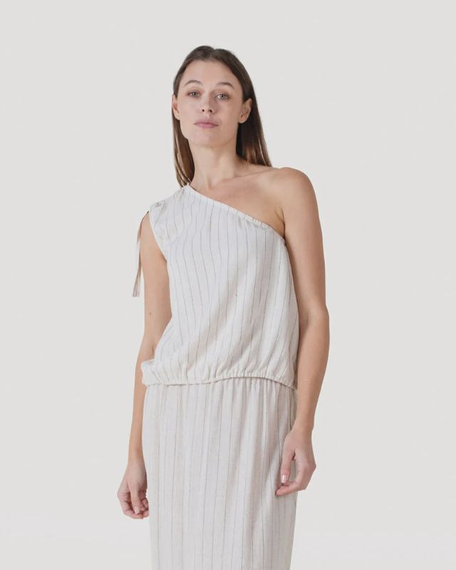 Desiree top Sandsheel black pinstripe