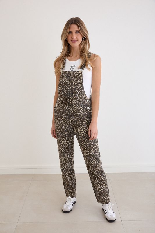 leopard salopette