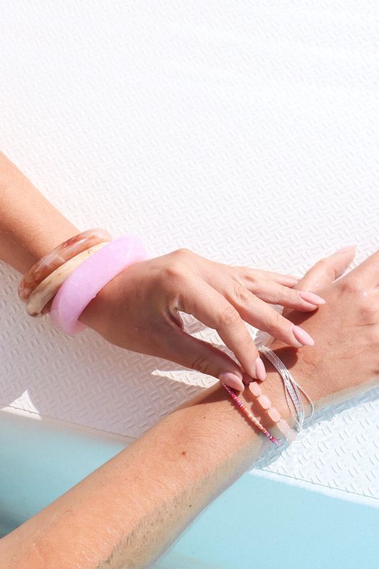 All day pink bracelet silver