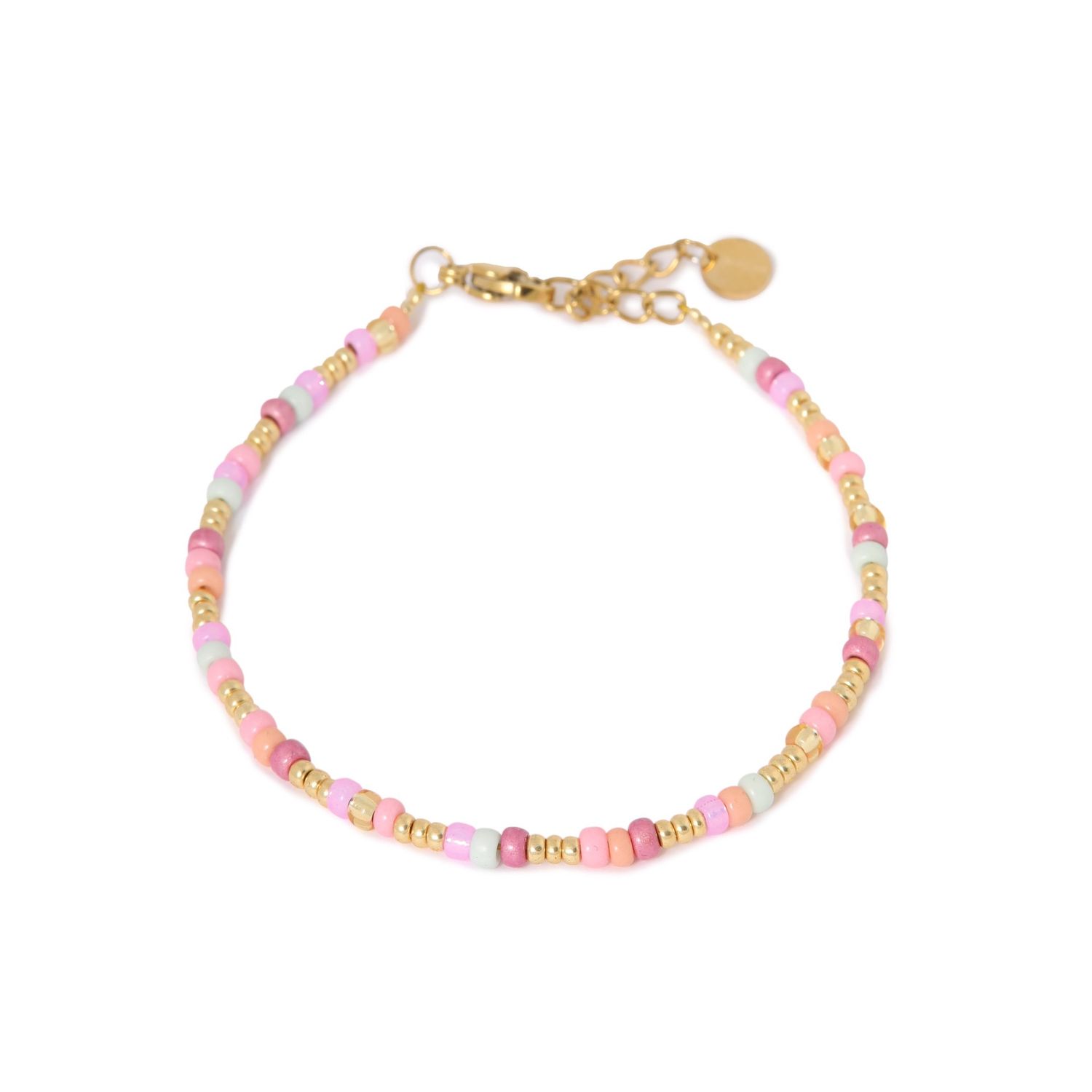 Colorful rainbow bracelet gold