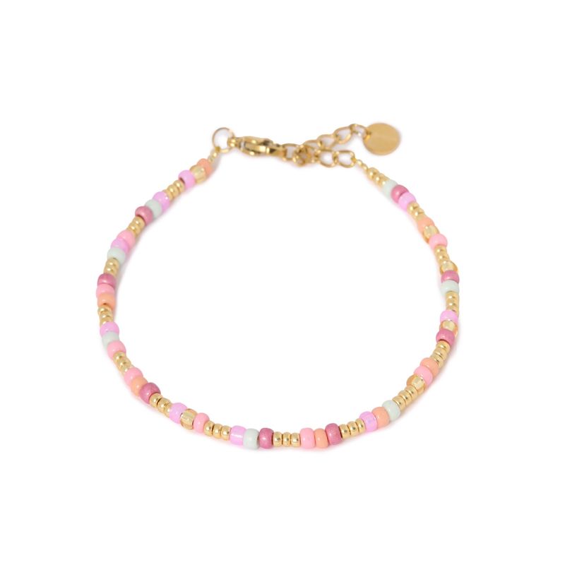 Colorful rainbow bracelet gold