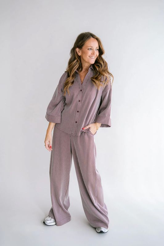 Sam Pants Stripe Bordeaux