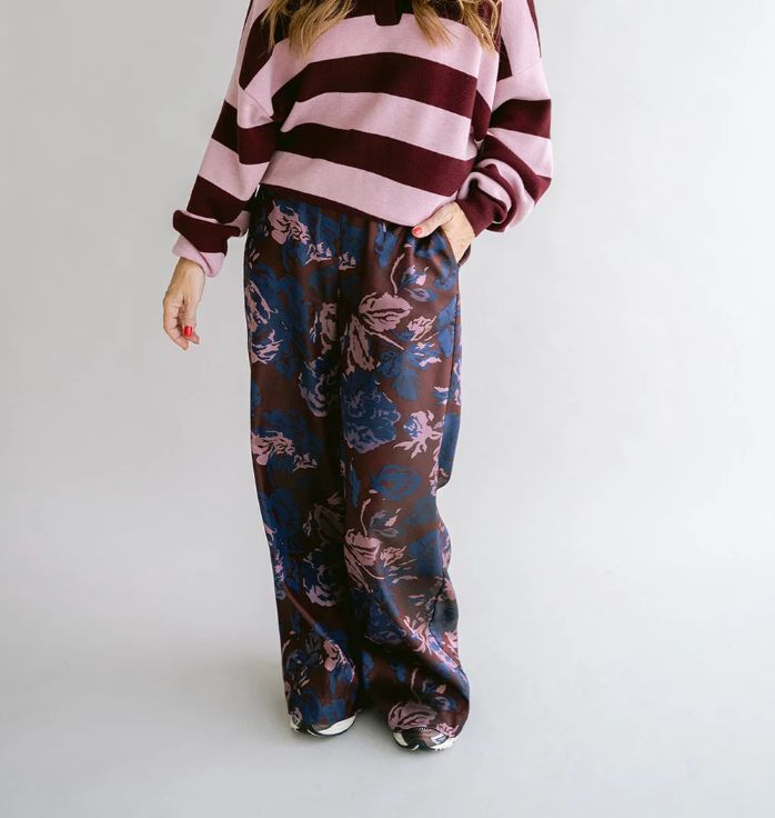 Sam pants bordeaux flower