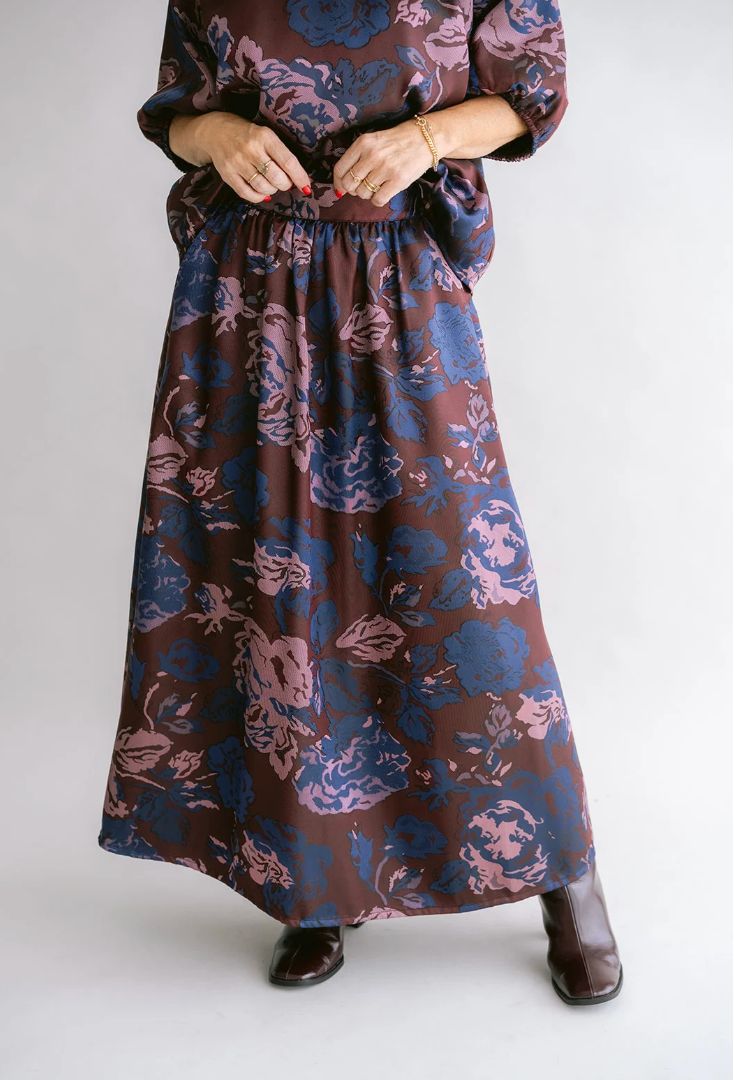 Juliette skirt bordeaux flower