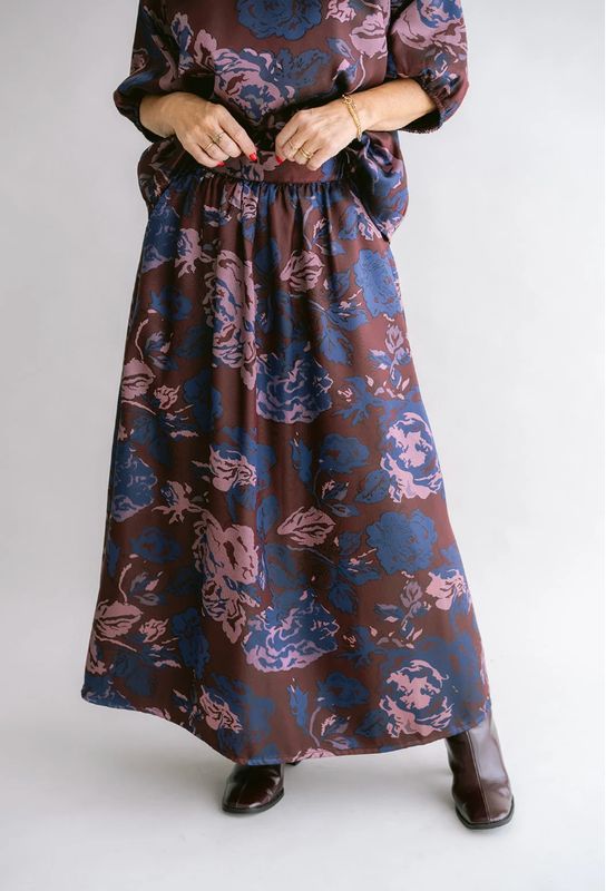 Juliette skirt bordeaux flower