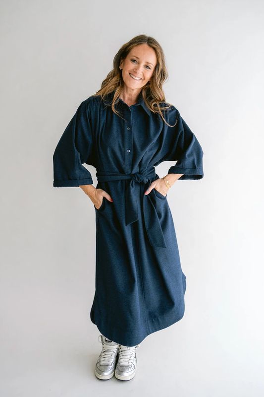 Ivy dress solid navy