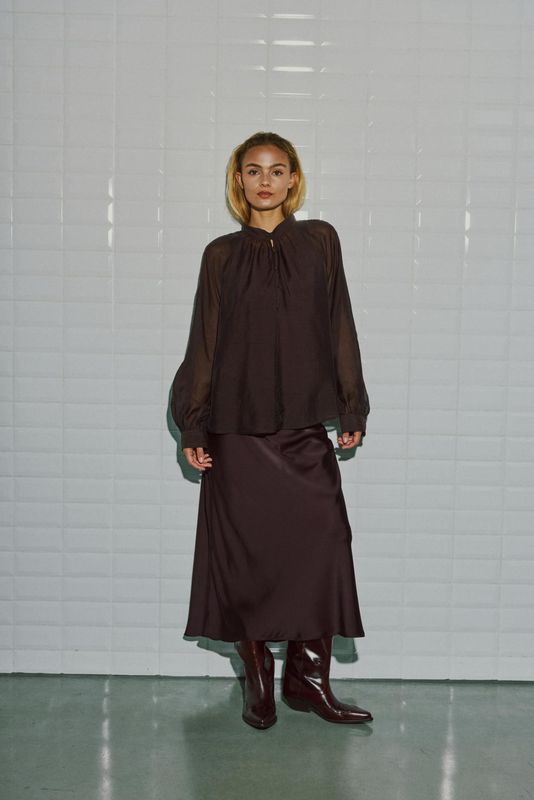 WBLDAGMAR SATEEN MIDI SKIRT