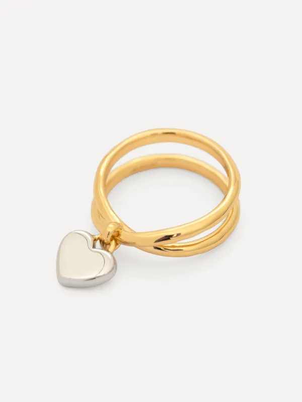 CLaire crossover heart ring