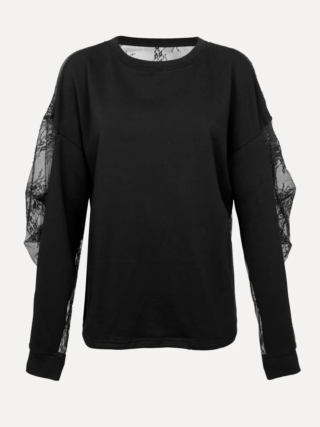 Kanten Sweater Carole, Kleur: Black, Size: XS/S