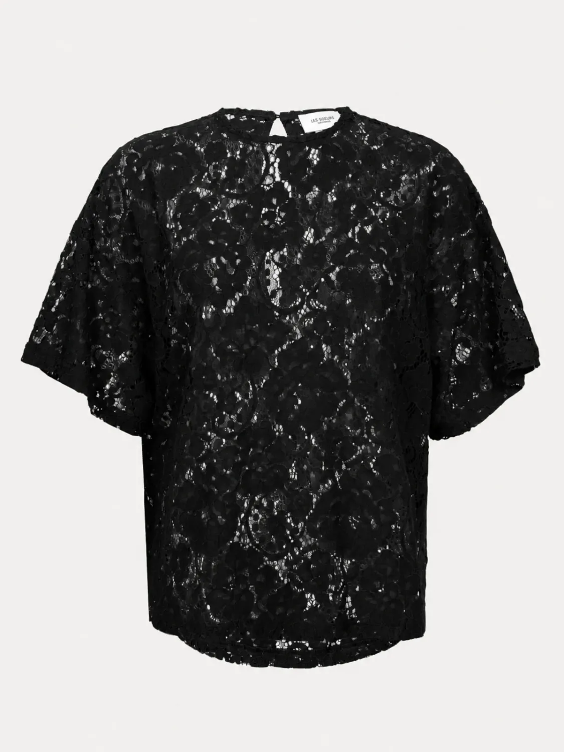 Lace T-shirt Kehlani Tiara, Kleur: Black, Size: XS/S